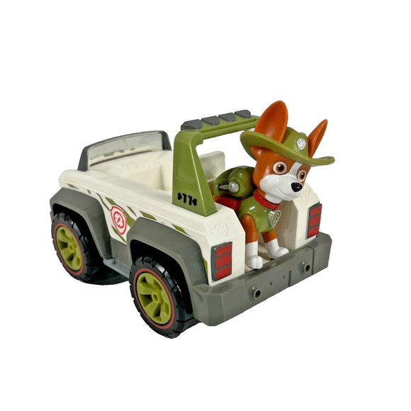 Paw Patrol Jungle Rescue Pup - Tracker Figure W/ Camouflage Cruiser Vehicle Jeep - Picture 4 of 4